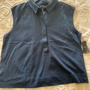 Liverpool Navy Sleeveless Blouse